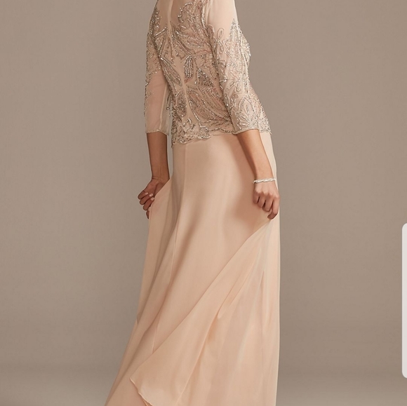 Pisarro Nights Sequined and Beaded Long Dress10 - Picture 2 of 13